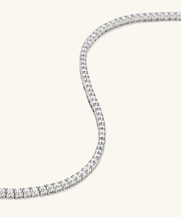 Lab Grown Sapphire Tennis Necklace - Image 4